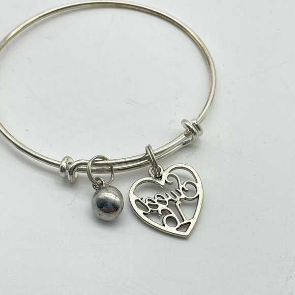 Expandable Charm Bracelet Silver Tone Sweet 16 Lavender Color Gem March Gift - Picture 2 of 3